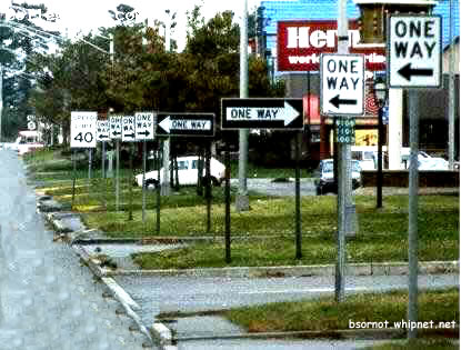 One Way Signs from hell, this way, that way, one way
