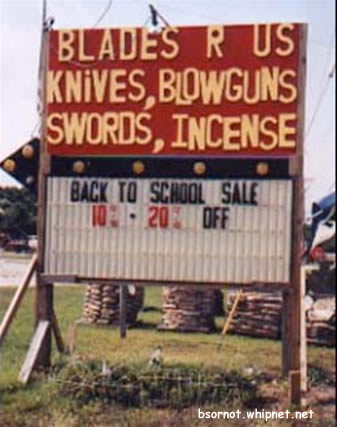 back to school sale, blades r us, blowguns, incense
