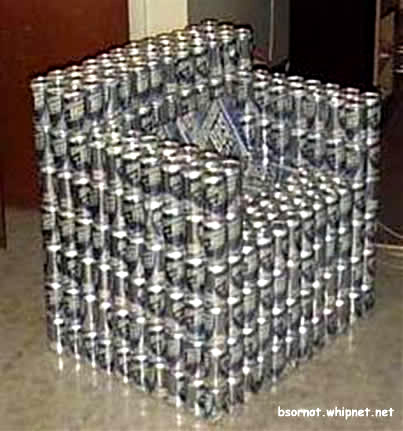 Beer can recliner, beer can chair