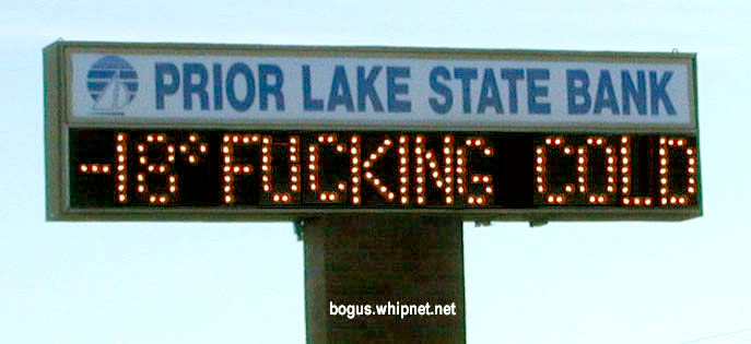Priceless bank sign, priceless temp