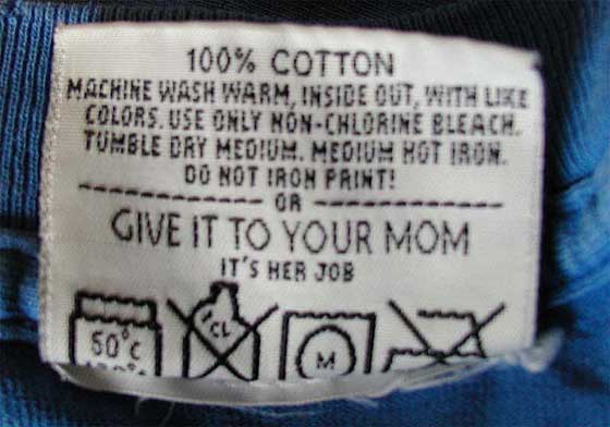 give to mom, laundry instructions, priceless laundry