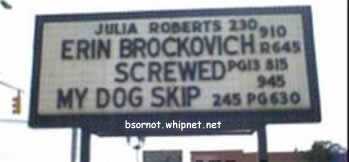 Priceless signs, priceless movies, priceless movie listings
