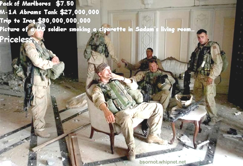 chilling in Sadam's palace, priceless soldiers