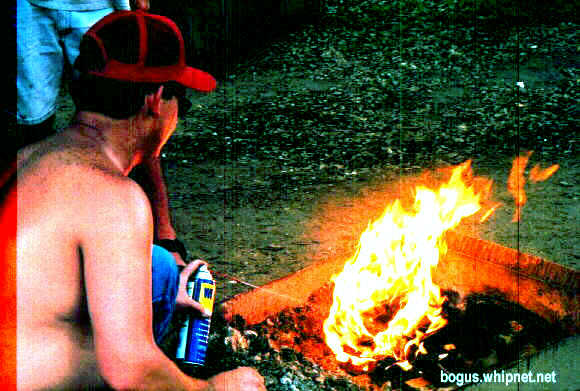 redneck firestarting fluid, redneck campfire