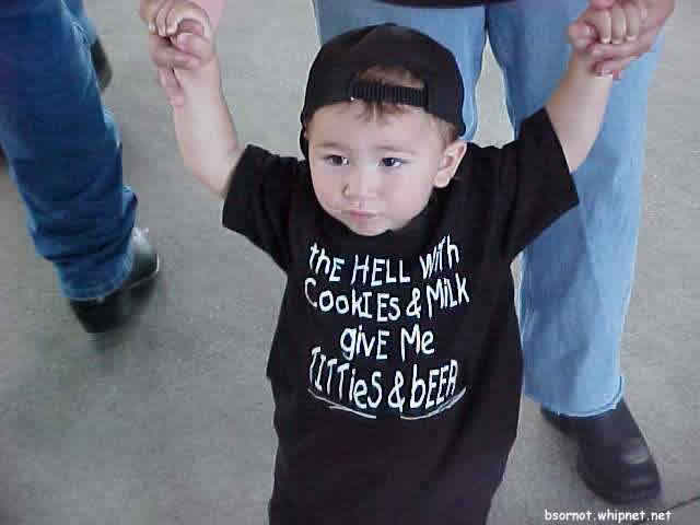 titties and beer, kid shirt