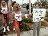 hooters, protest, decorated