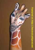 giraffe hand art, body art