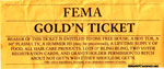 FEMA gold ticket, wonka bar, willy wonka
