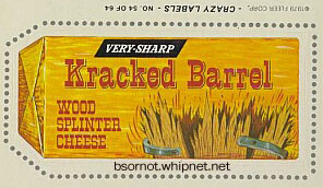 cheddar cheese, kracked barrel, crazy labels, wood splinter cheese