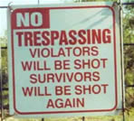 no trespassing, survivors shot