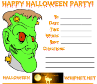 halloween party invitation, frankenstein