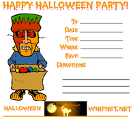 halloween party invitation, Frankenstein