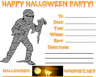 halloween party invitation, invited by the mummy