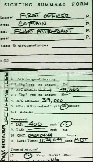 sighting summary form