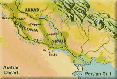 Map of Ancient Sumeria